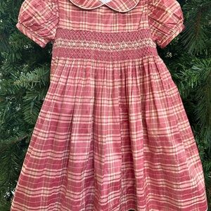 Elegant, Fancy Holiday Toddler Plaid Silk Dress size 18-month, Christmas photos